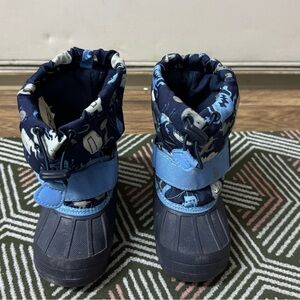 Kids' Blue Patterned Winter Boots